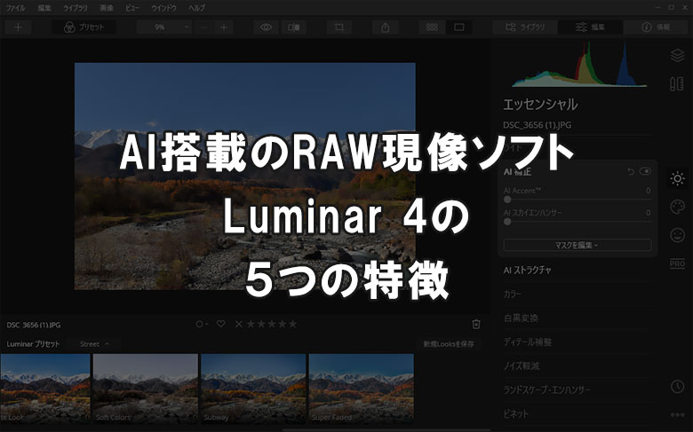 AI搭載のRAW現像ソフト Luminar 4（ルミナー）５つの特徴