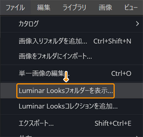 Luminar 4Looks（プリセット）追加方法