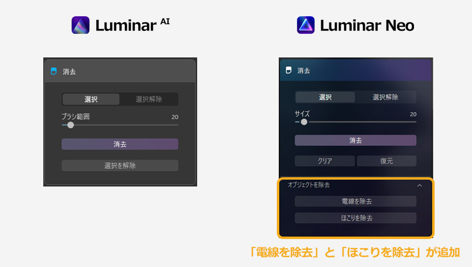 Luminar NeoとLuminar AIの違いを比較