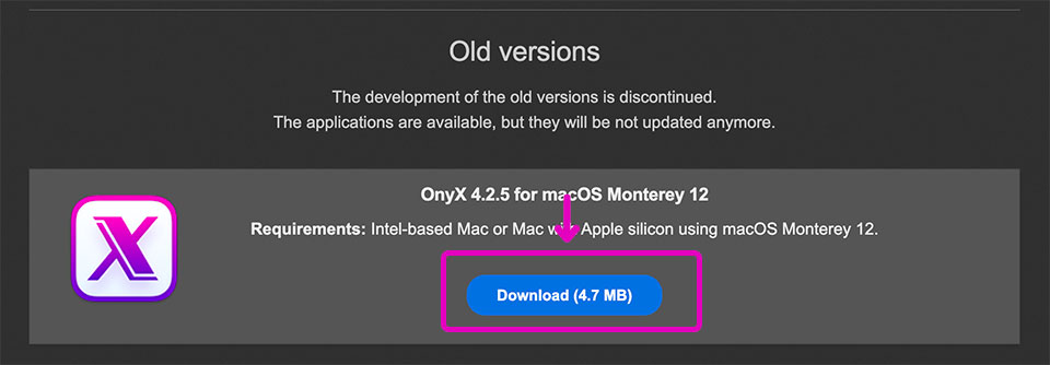 Macアプリ「OnyX」のダウンロード方法
